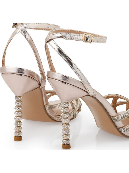Sandals with Strass Gold W47000586Z36-L GOLD STRASS WITH HQ-2025-01 METALLIC