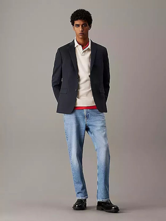 Ανδρικό Παντελόνι Τζιν Cropped με Slim Tapered Εφαρμογή Μπλε