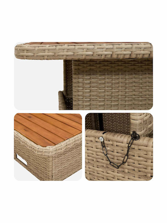 Set Cameră De Zi Pentru Exterior 5 Piese Bej Și Crem Cu Perne