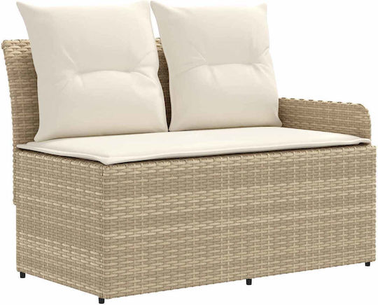 Outdoor Living Room Set 5 Pieces Beige and Cream with Pillows