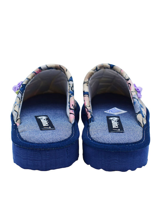 Closed-Toe Women's Slippers Blue