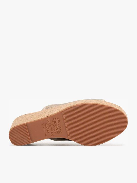 Sommer Damenplattformen im Stil Gold Pantoffeln