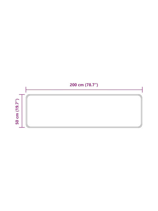 vidaXL Marsa Αντιολισθητικό Χαλί Διάδρομος Μαύρο 50x200cm