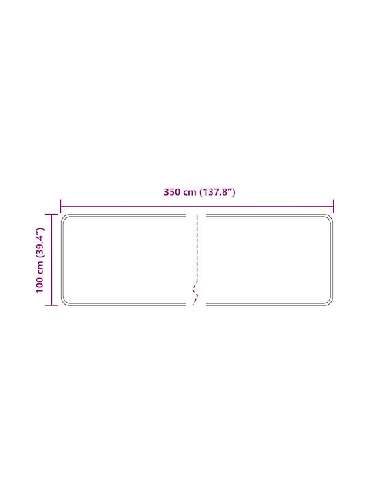 vidaXL Marsa Non-Slip Rectangular Gray Rug 100x350cm