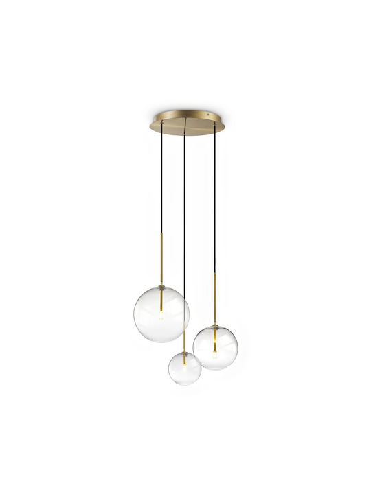 Ideal Lux Equinoxe Sp3 Κρεμαστό Φωτιστικό Ασημί 42x42εκ.
