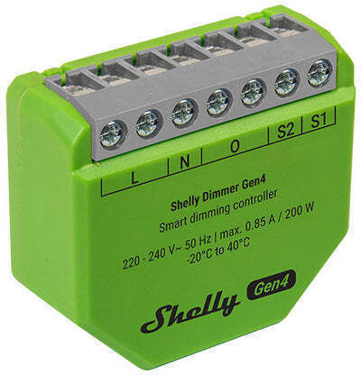 Shelly Gen4 Интелигентен Превключвател Димер ZigBee (Без Неутрален)