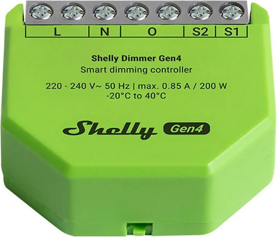 Shelly Gen4 Интелигентен Превключвател Димер ZigBee (Без Неутрален)