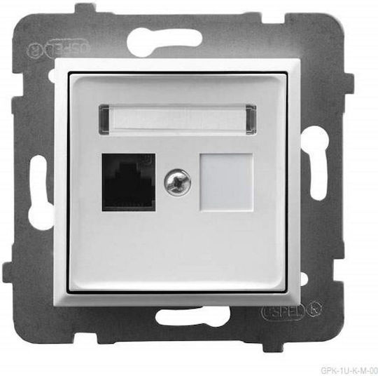 Ospel Einzeln Netzwerksteckdose RJ45 Ohne Rahmen Typ Cat5 In Weiß Farbe GPK-1U K M 00