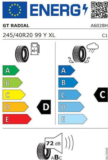 GT Radial Runflat 245/40R20 99Y Θερινό Λάστιχο Αυτοκινήτου