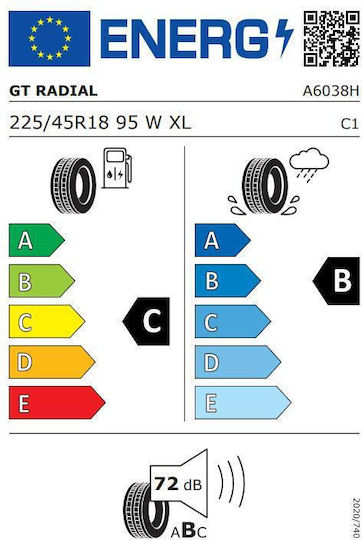 GT Radial Sportactive Runflat 225/45R18 95W Summer Car Tyre
