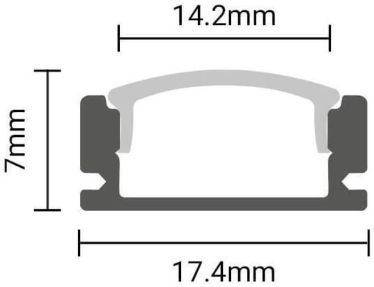 Eurospot Aluminiumprofil für LED-Streifen Ecke mit Opal Abdeckung 200x1.7x0.7cm