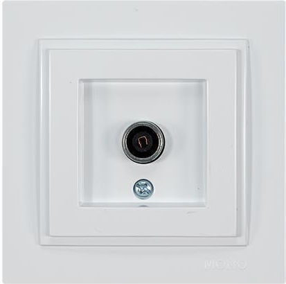 Eurolamp Πρίζα Κεραίας Τηλεόρασης Διελεύσεως σε Λευκό χρώμα 152-10143