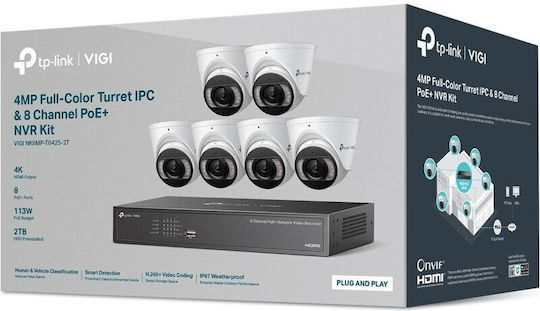 TP-LINK Surveillance System 6 IP Cameras 4MP with NVR Recorder