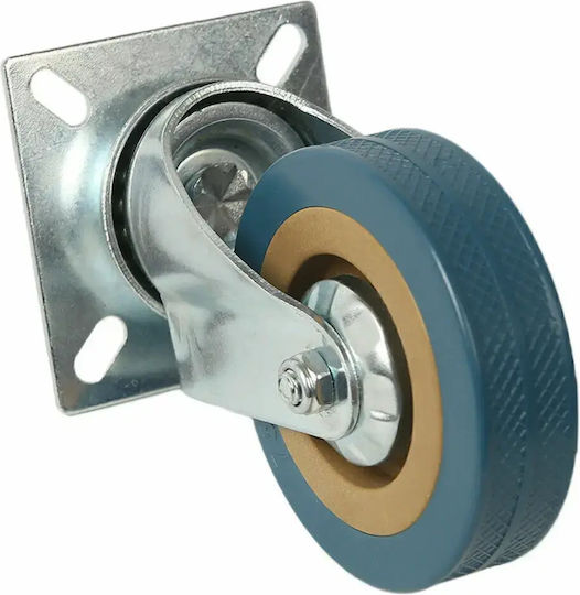 Set 4 Roți Rotative Placă Zola 75 X 20 Mm Cărucioare Mobilier 360° Rotire Silentioase Cauciuc Tehnic Oțel Galvanizat Verde