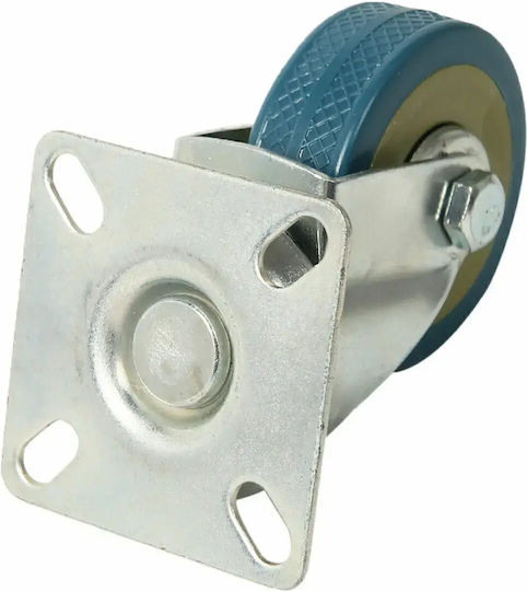 Set 4 Roți Rotative Placă Zola 75 X 20 Mm Cărucioare Mobilier 360° Rotire Silentioase Cauciuc Tehnic Oțel Galvanizat Verde