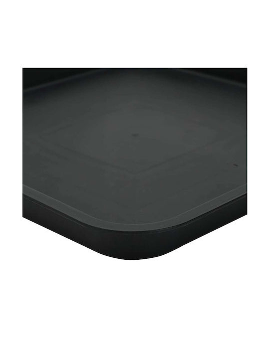 vidaXL Set of 6 Black Plastic Flower Pots
