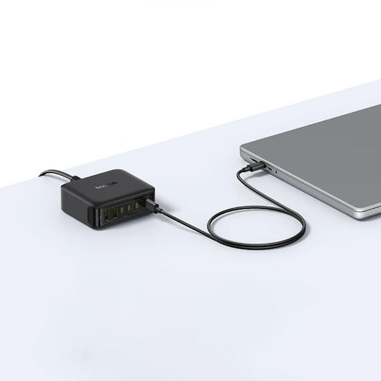 Baseus GaN Charging Station with 2 USB-A Ports and 4 USB-C Ports 120W in Black Colour (EnerFill FH21)