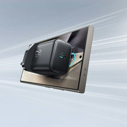 Joyroom с USB-C порт и кабел USB-C - USB-C 25W Power Delivery Черен (JR-TCF23 UK)