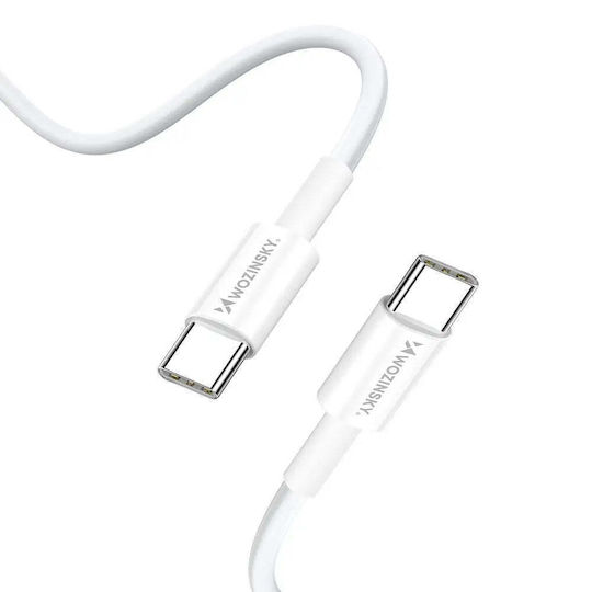 Wozinsky Charger GaN with USB-A Port and 2 USB-C Ports and Cable USB-C - USB-C 65W Whites