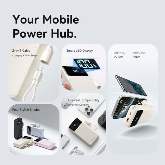 Vention XGY40 Power Bank 20000mAh 22.5W with USB-A Port and USB-C Port Pink