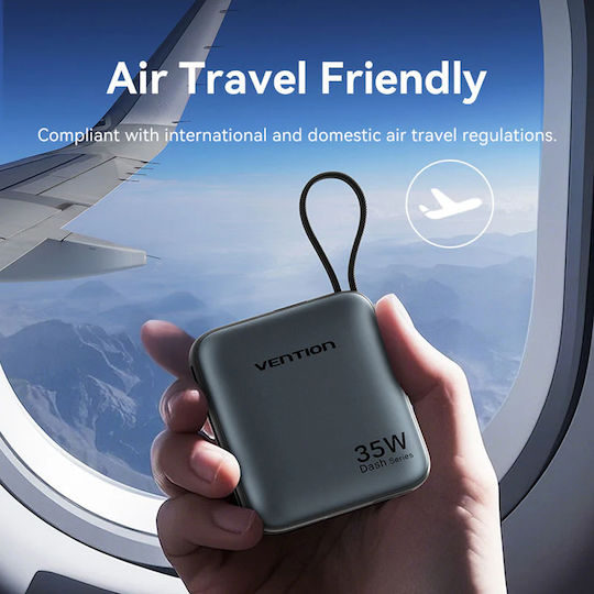 Vention FHF Power Bank 10000mAh 35W with USB-C Power Delivery Port Gray