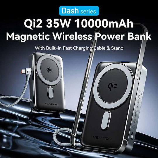 Vention FKH MagSafe Qi2 Power Bank 10000mAh 35W mit USB-C Ausgangsanschlüsse Power Delivery / Schnellladung Grau
