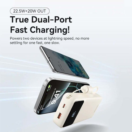 Vention XGY40 Power Bank 20000mAh 22.5W mit USB-A Ausgangsanschlüsse und USB-C Ausgangsanschlüsse Weiß