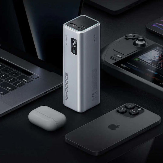 Cuktech CUKP200XGLGR Power Bank 20000mAh 100W with USB-A Port and 2 USB-C Ports Power Delivery Grey