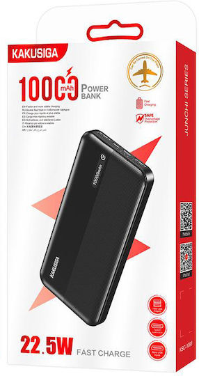 Kakusiga KSC-1098 Power Bank 10000mAh με 2 Θύρες USB-A Power Delivery Μαύρο