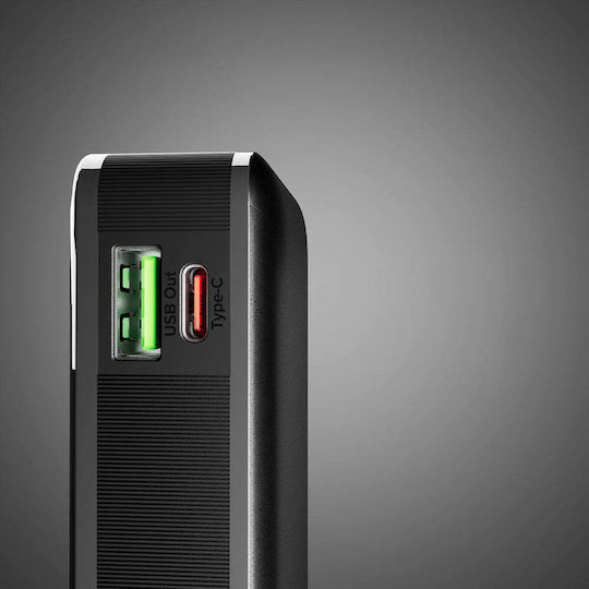 SBS Power Bank 10000mAh 22.5W με Θύρα USB-A και Θύρα USB-C Power Delivery Μαύρο