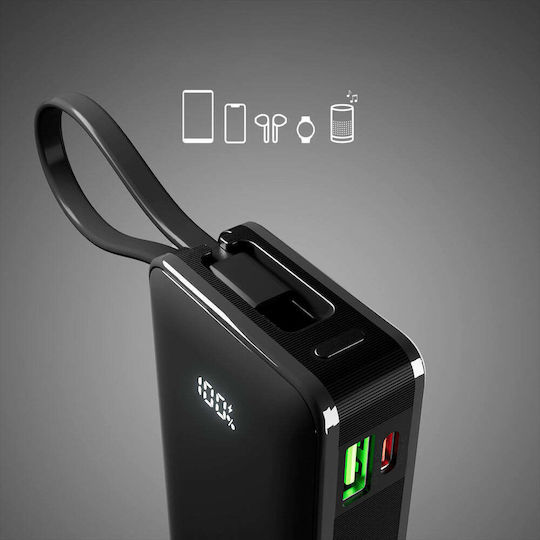 SBS Power Bank 10000mAh 22.5W με Θύρα USB-A και Θύρα USB-C Power Delivery Μαύρο