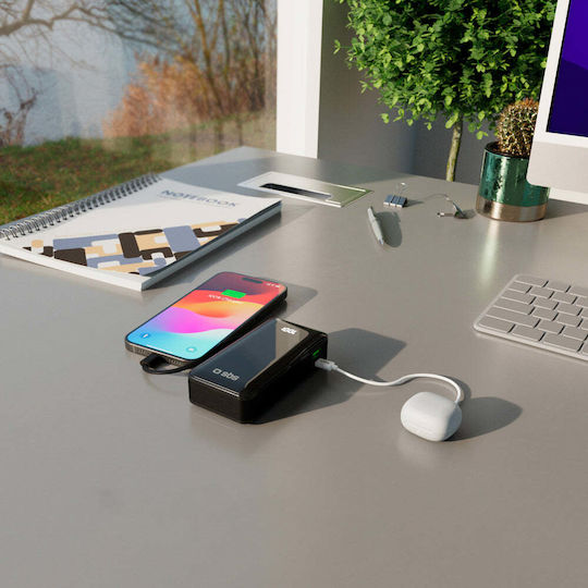 SBS Power Bank 10000mAh 22.5W με Θύρα USB-A και Θύρα USB-C Power Delivery Μαύρο