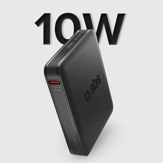SBS NanoTube Power Bank 5000mAh 10W με Θύρα USB-C Power Delivery Μαύρο