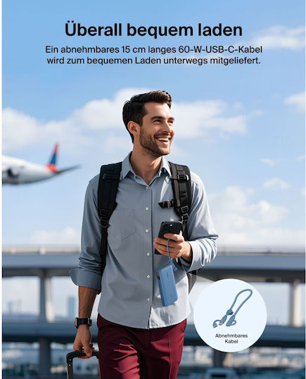 Belkin Power Bank 20000mAh 20W with USB-A Port and 2 USB-C Power Delivery Ports Blue