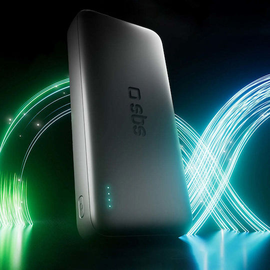 SBS Power Bank 20000mAh 10W με Θύρα USB-A και 2 Θύρες USB-C Μαύρο