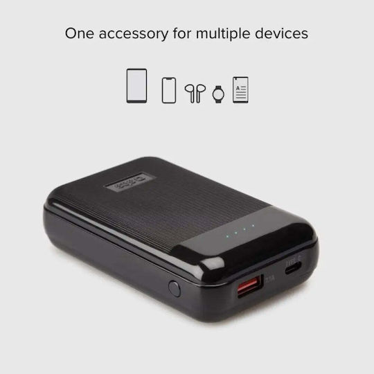 SBS Външна Батерия 10000mAh 20W с USB-A Изходен Порт и USB-C Изходен Порт Черна