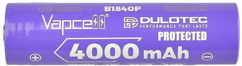 Vapcell Dulotec 18650 4000mah 10a Батерия B1840p С Повдигнат Плюс Защита