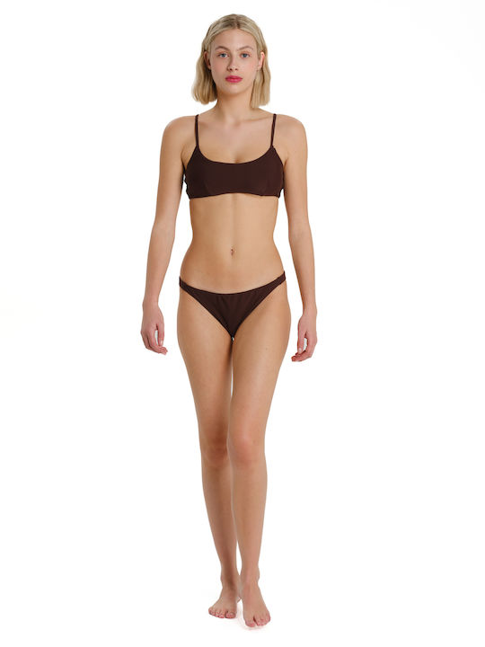 Set Bikini με Αφαιρούμενη Ενίσχυση Καφέ