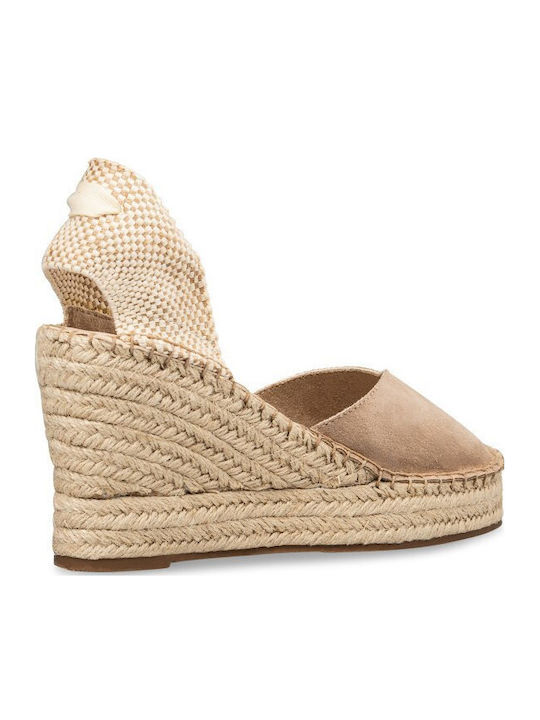 Sommer Damenplattformen im Stil Espadrilles Beige