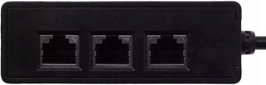 Adaptor Splitter Lan Rj45 3 În 1 Zola Gigabit 1000 Mb S 3 Porturi Ethernet Lungime 29 Cm Negru