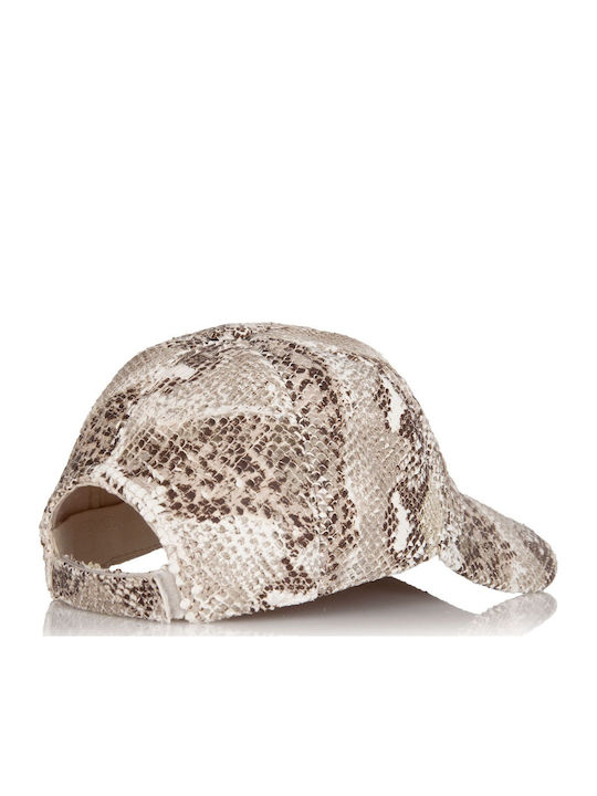 Leather Jockey Cap Mavrudis Mrdline 4910019 Brown Snake Print Unisex