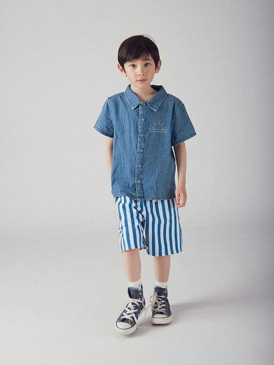 Kids Short-Sleeved Blue Shirt