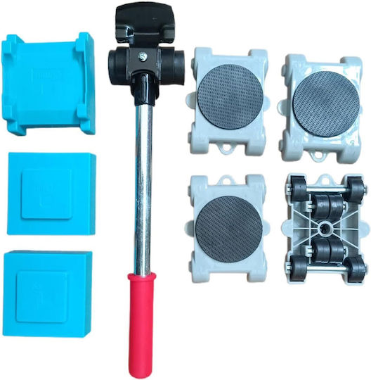 Kit Mobilier Pentru Ridicare și Transport Zola Capacitate De Încărcare 150 Kg 1 Manetă Mâner 32 Cm 4 Suporturi Roți 10 X 7.5 Cm