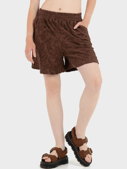 Damen Bermudas Terry Braun