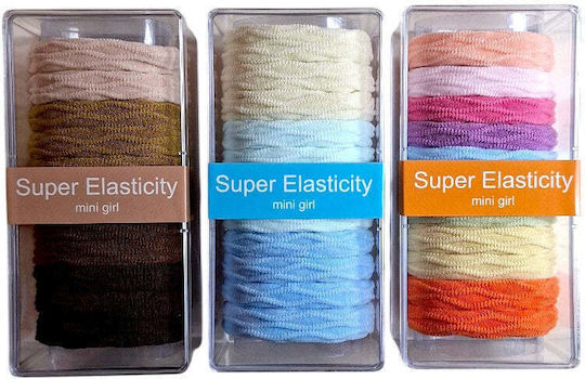 Σετ Λαστιχάκια Μαλλιών Super Elasticity Πολύχρωμα Κουτί 13x6,5 Εκ 6 Συνδυασμούς 1 Τμχ