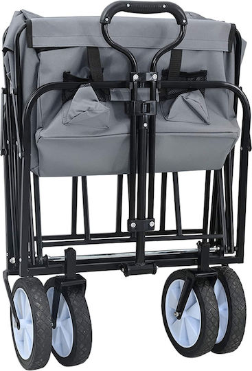 Folding Hand Trolley Gray 94 x 53 x 99 cm Oxford Fabric 42020660 Gray