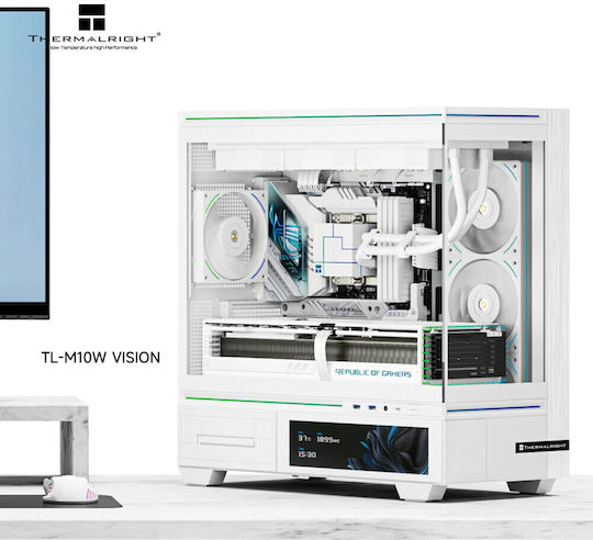 Thermalright TL-M10 Vision Gaming Micro Tower Кутия За Компютър Със Страничен Прозорец И ARGB Осветление LCD Дисплей