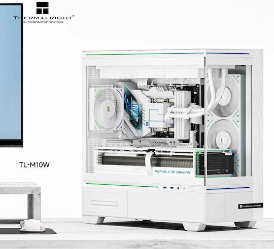 Thermalright TL-M10 Геймърска Micro Tower Кутия За Компютър Със Страничен Прозорец И ARGB Осветление Бяла