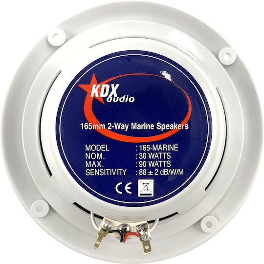 Set Difuzoare Marine KDX Audio 165 6.5" cu 30W RMS Albe