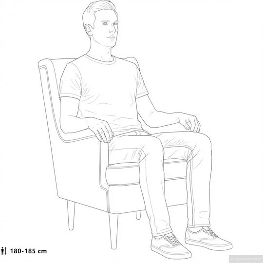 Blue Armchair 62x79x90cm